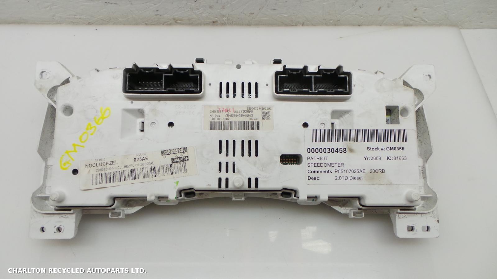 2008 JEEP PATRIOT Speedometer View Auto part Speedometer JEEP PATRIOT 2008