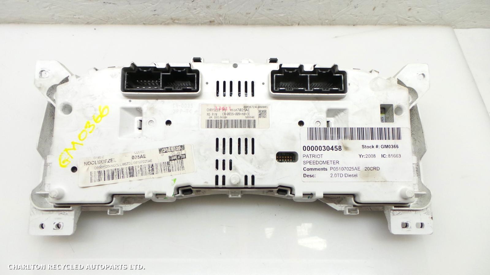 2008 JEEP PATRIOT Speedometer View Auto part Speedometer JEEP PATRIOT 2008