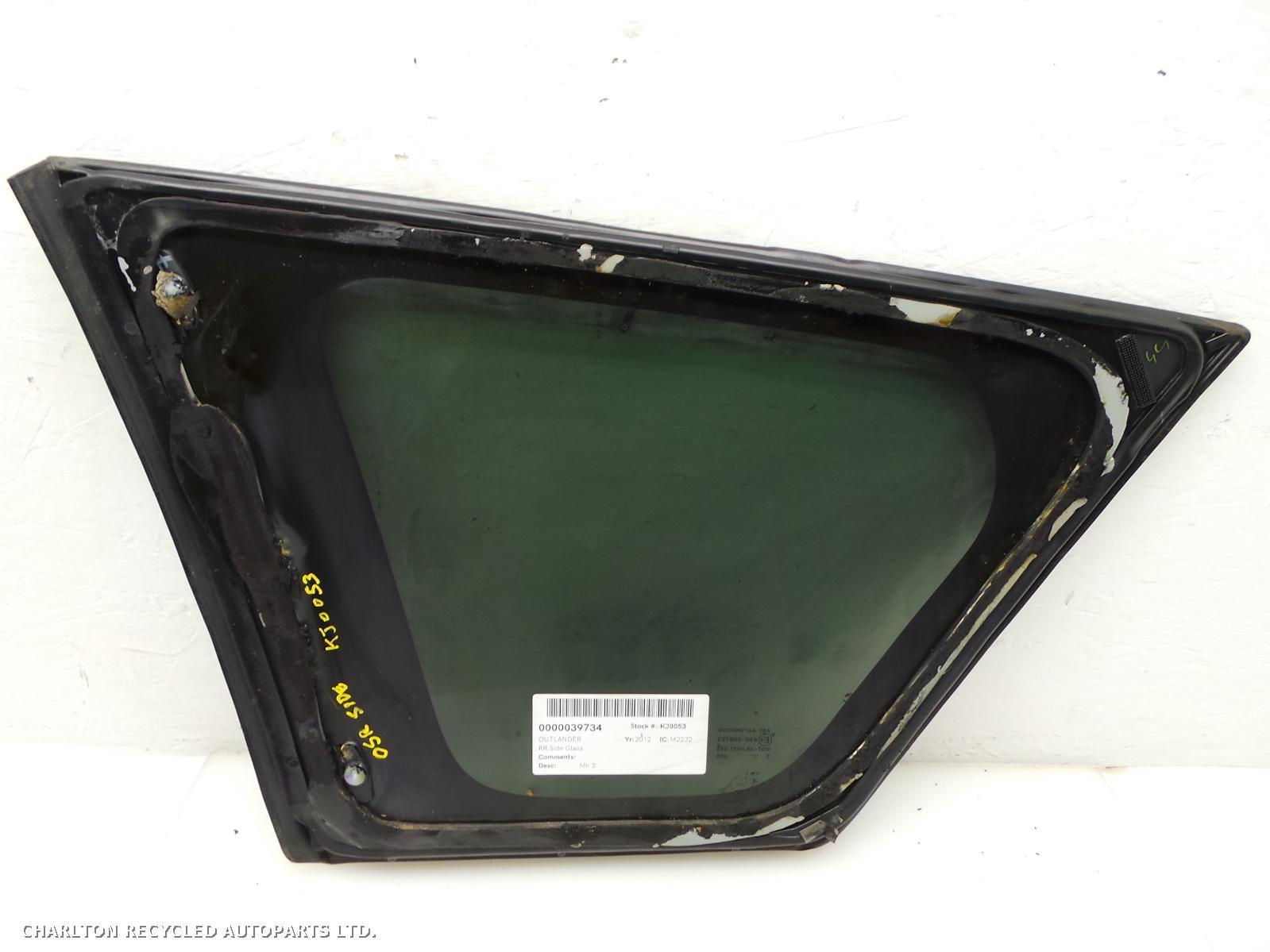 2012 MITSUBISHI OUTLANDER R Quarter Window View Auto part R Quarter Window MITSUBISHI OUTLANDER 2012