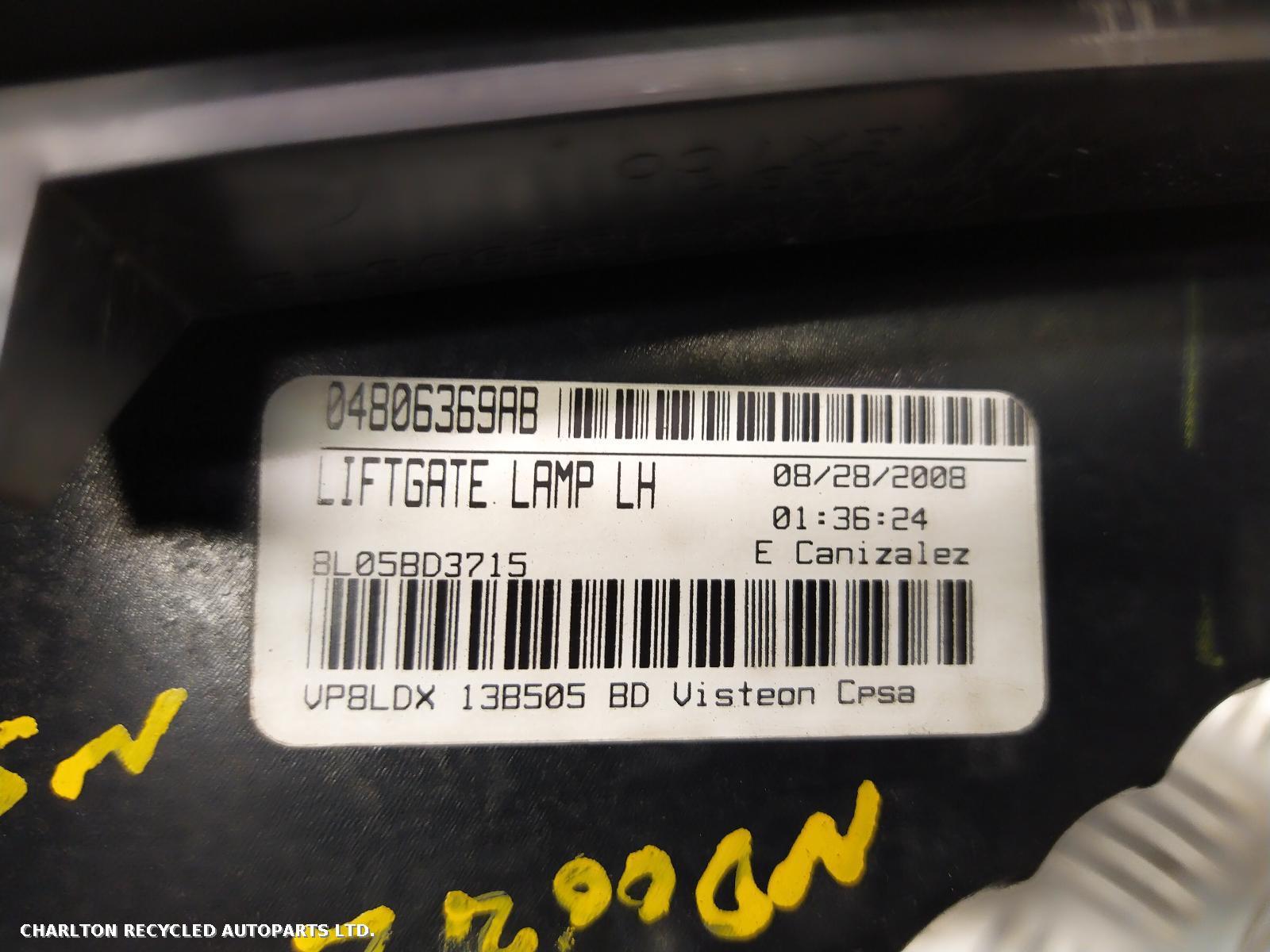 2010 DODGE JOURNEY L Taillight View Auto part L Taillight DODGE JOURNEY 2010