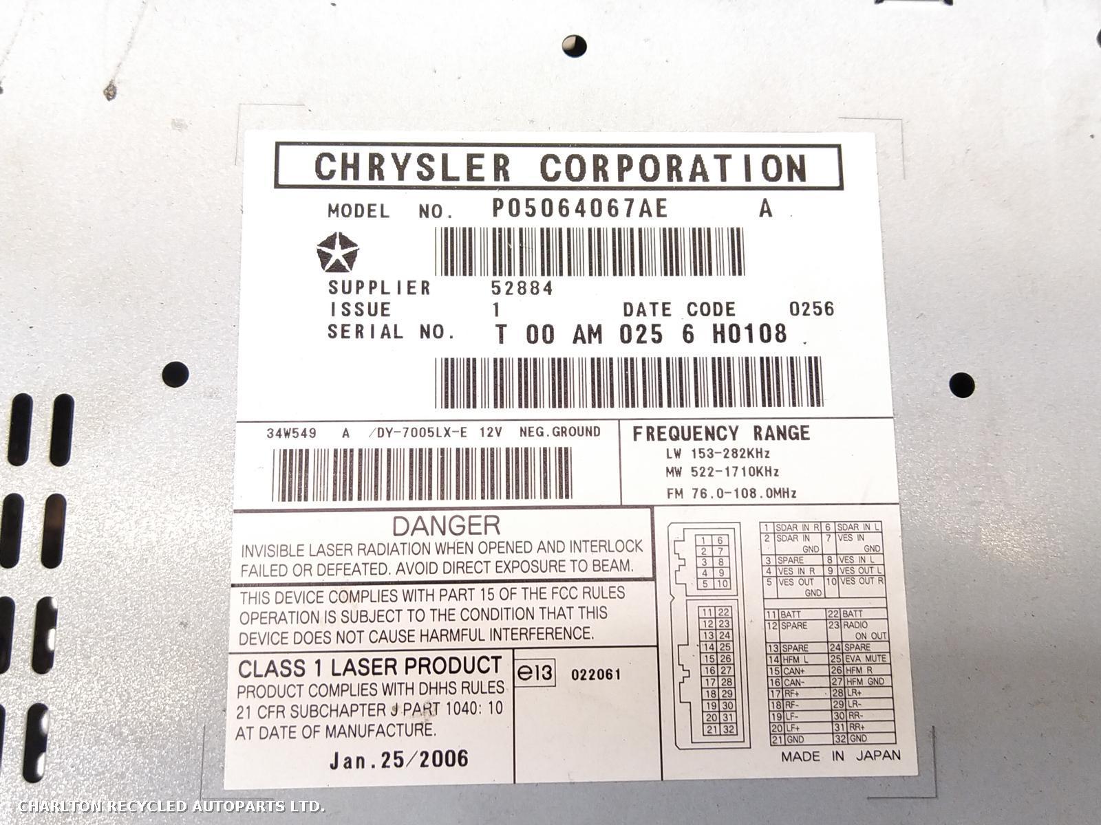 View Auto part A/V Equipment JEEP GRAND CHEROKEE 2006