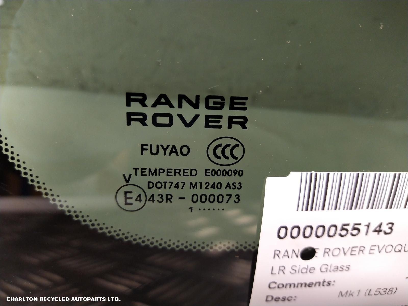 View Auto part L Quarter Window LAND ROVER RANGE ROVER EVOQUE 2011