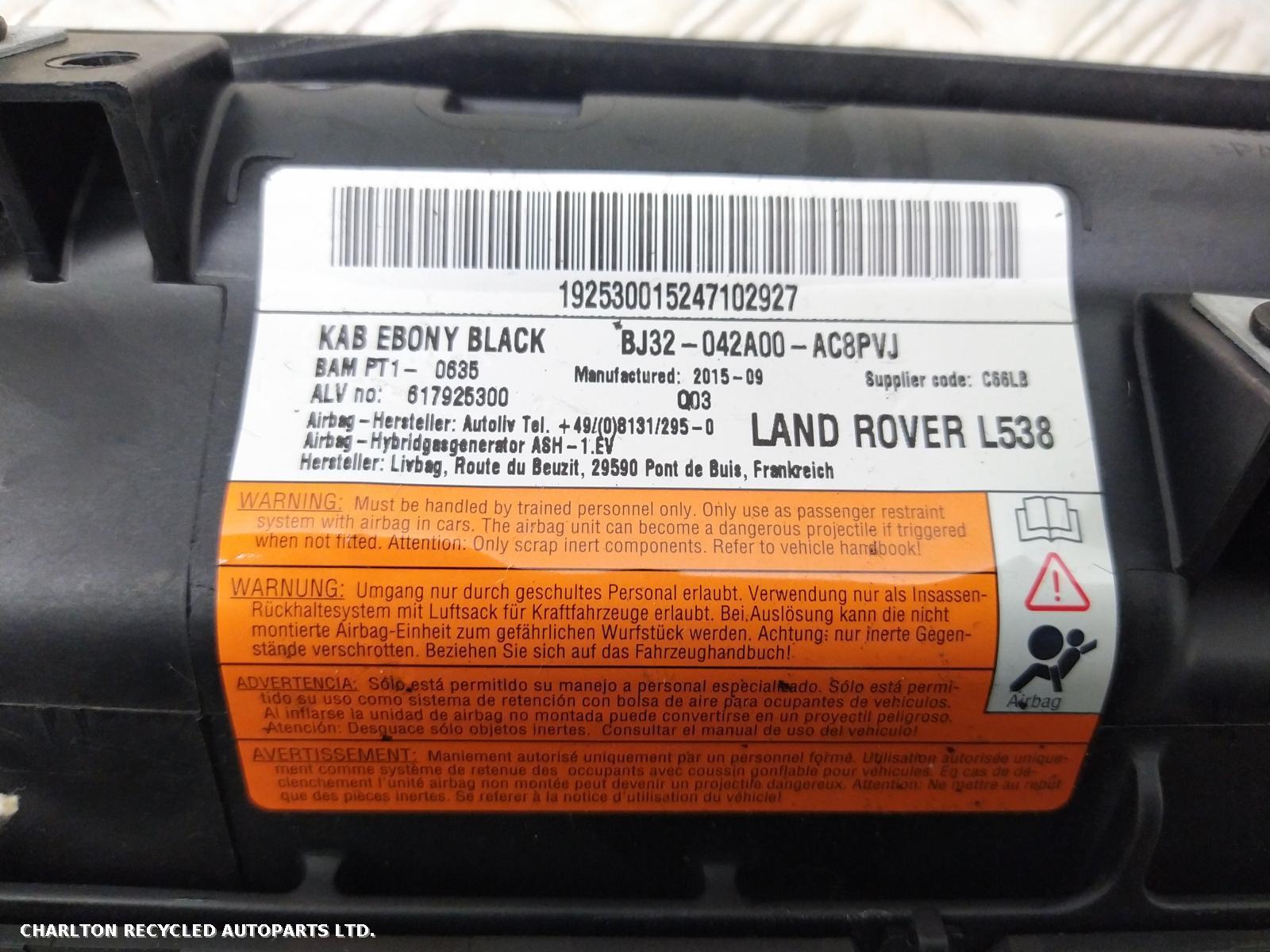 View Auto part R Air Bag LAND ROVER RANGE ROVER EVOQUE 2015
