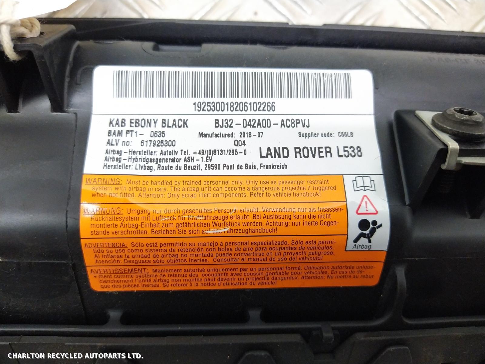 View Auto part R Air Bag LAND ROVER DISCOVERY SPORT 2018