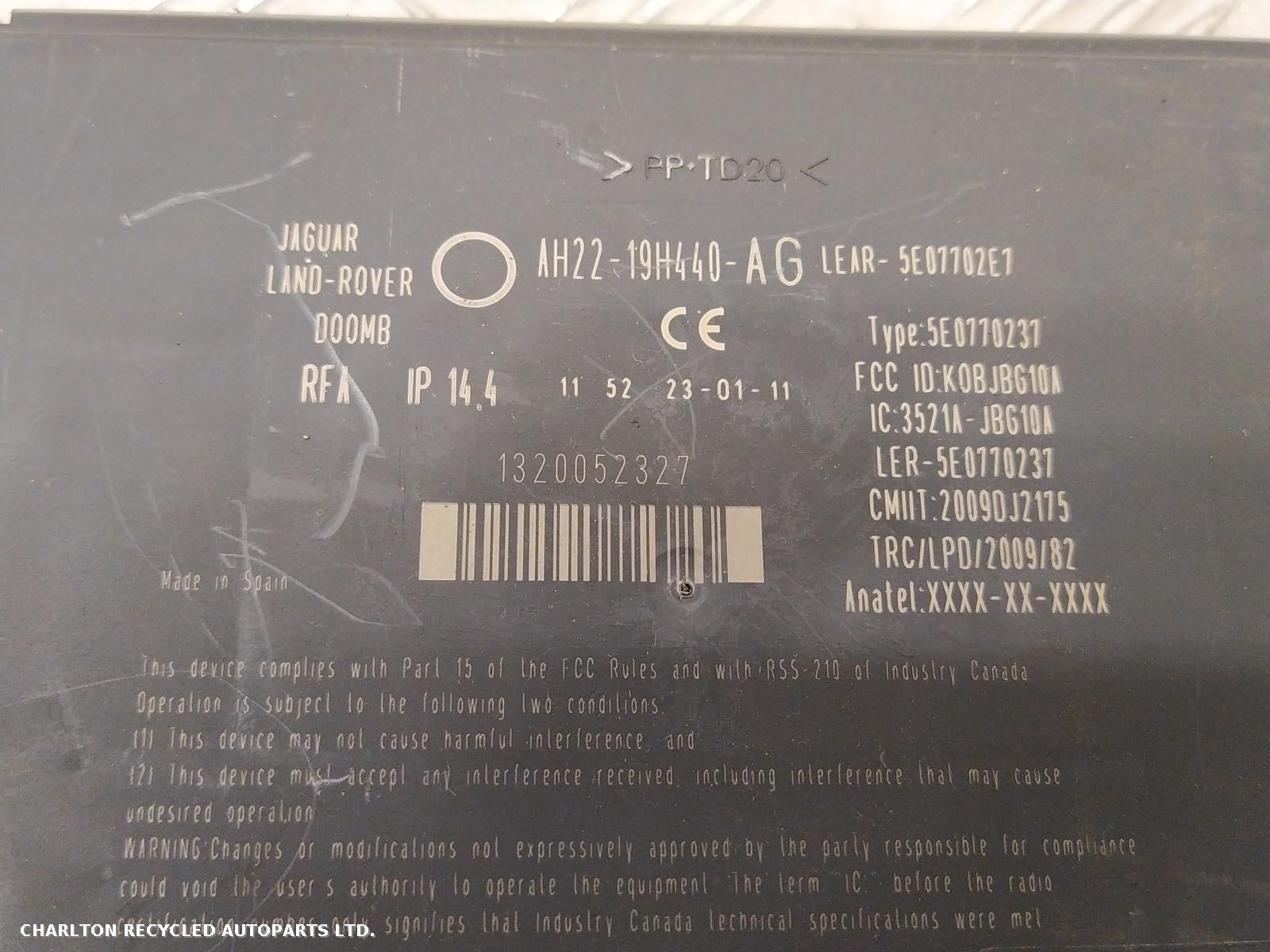 View Auto part ECU LAND ROVER RANGE ROVER SPORT 2011