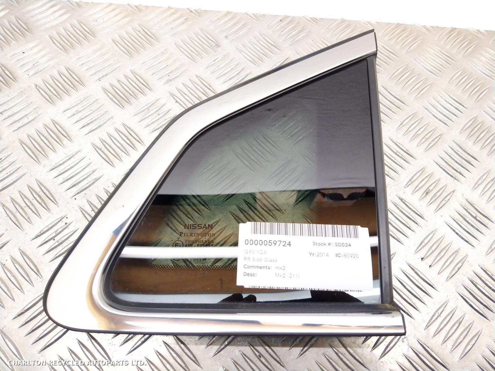 View Auto part R Quarter Window NISSAN QASHQAI 2014