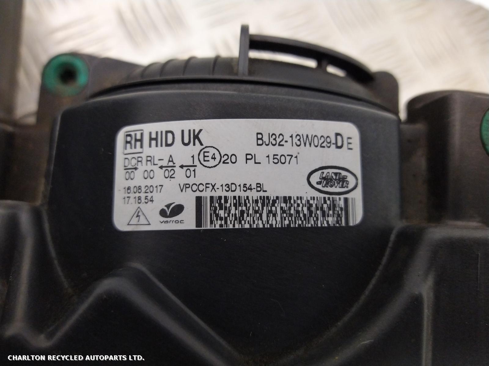 View Auto part R Headlamp LAND ROVER RANGE ROVER EVOQUE 2013