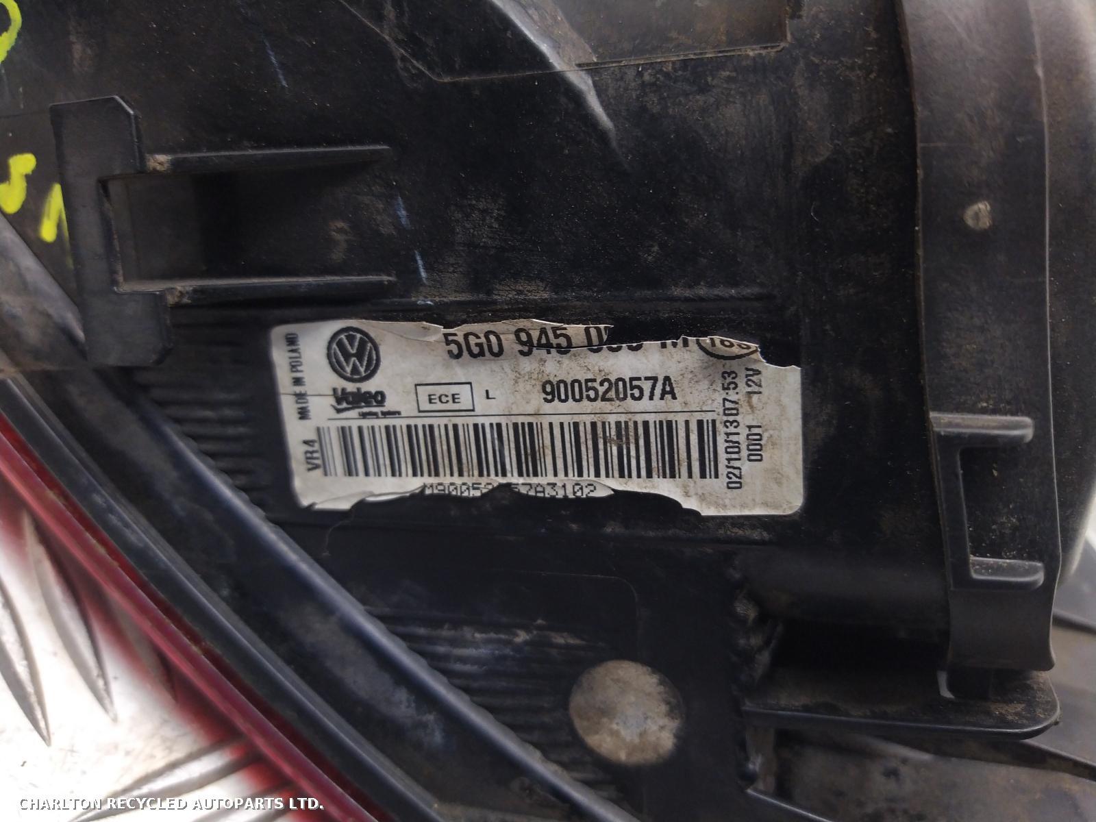 2013 VOLKSWAGEN GOLF L Taillight View Auto part L Taillight VOLKSWAGEN GOLF 2013