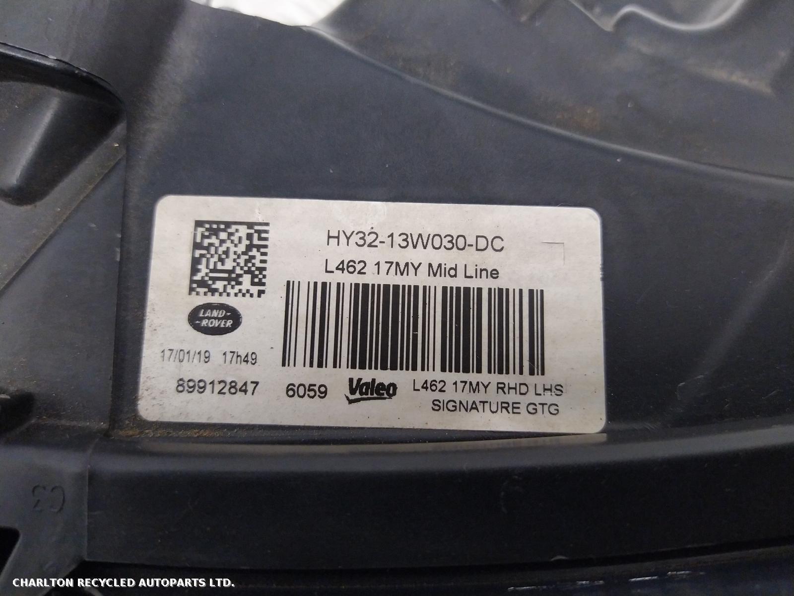 View Auto part L Headlamp LAND ROVER DISCOVERY 2019