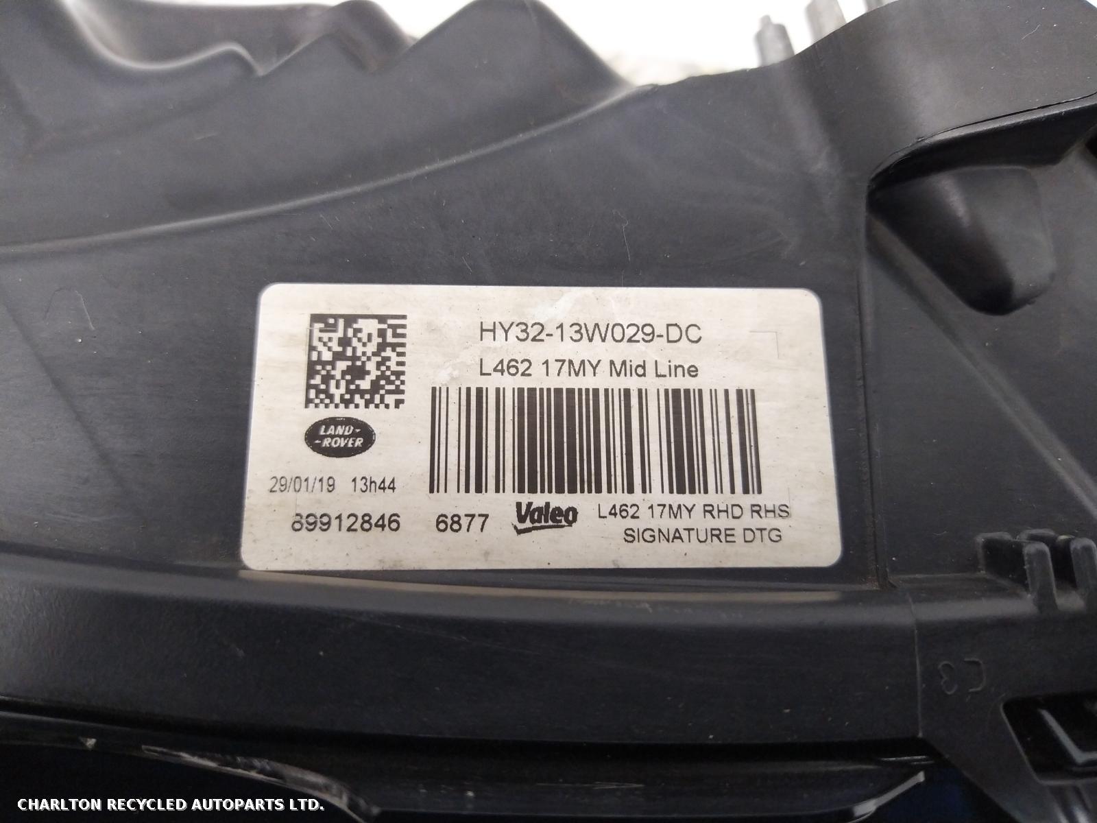 View Auto part R Headlamp LAND ROVER DISCOVERY 2019