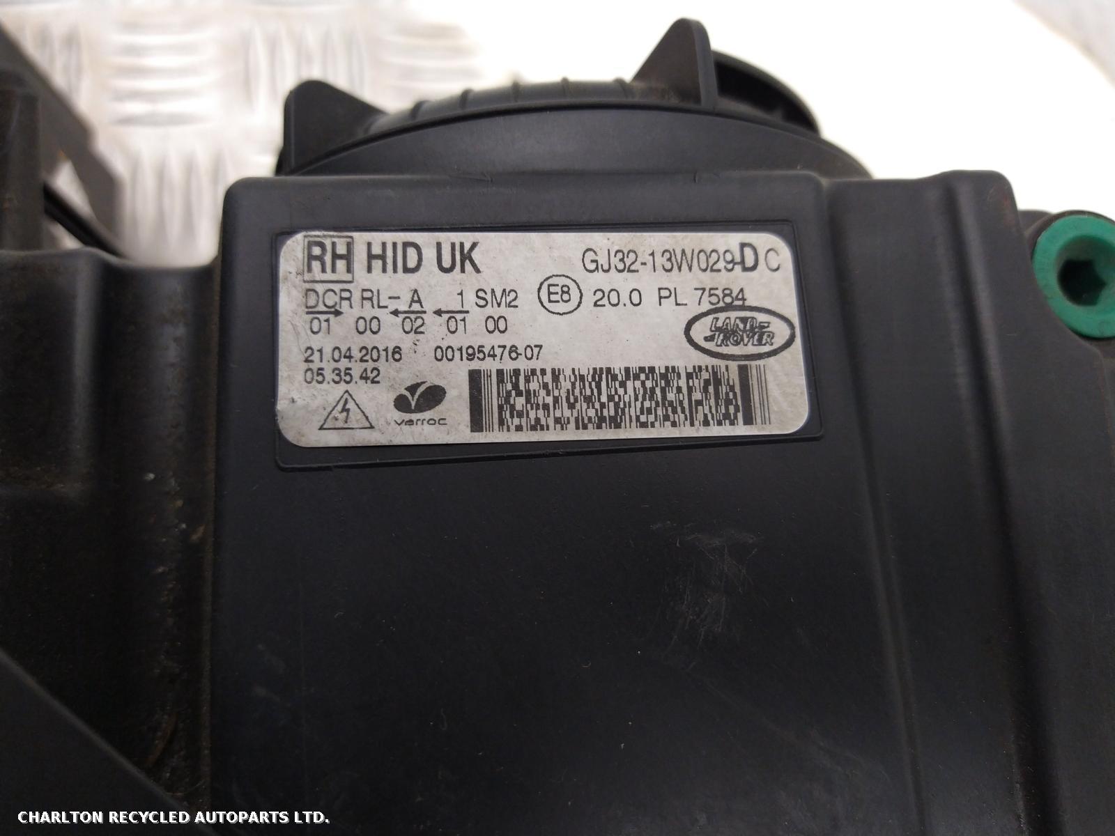 View Auto part R Headlamp LAND ROVER RANGE ROVER EVOQUE 2016