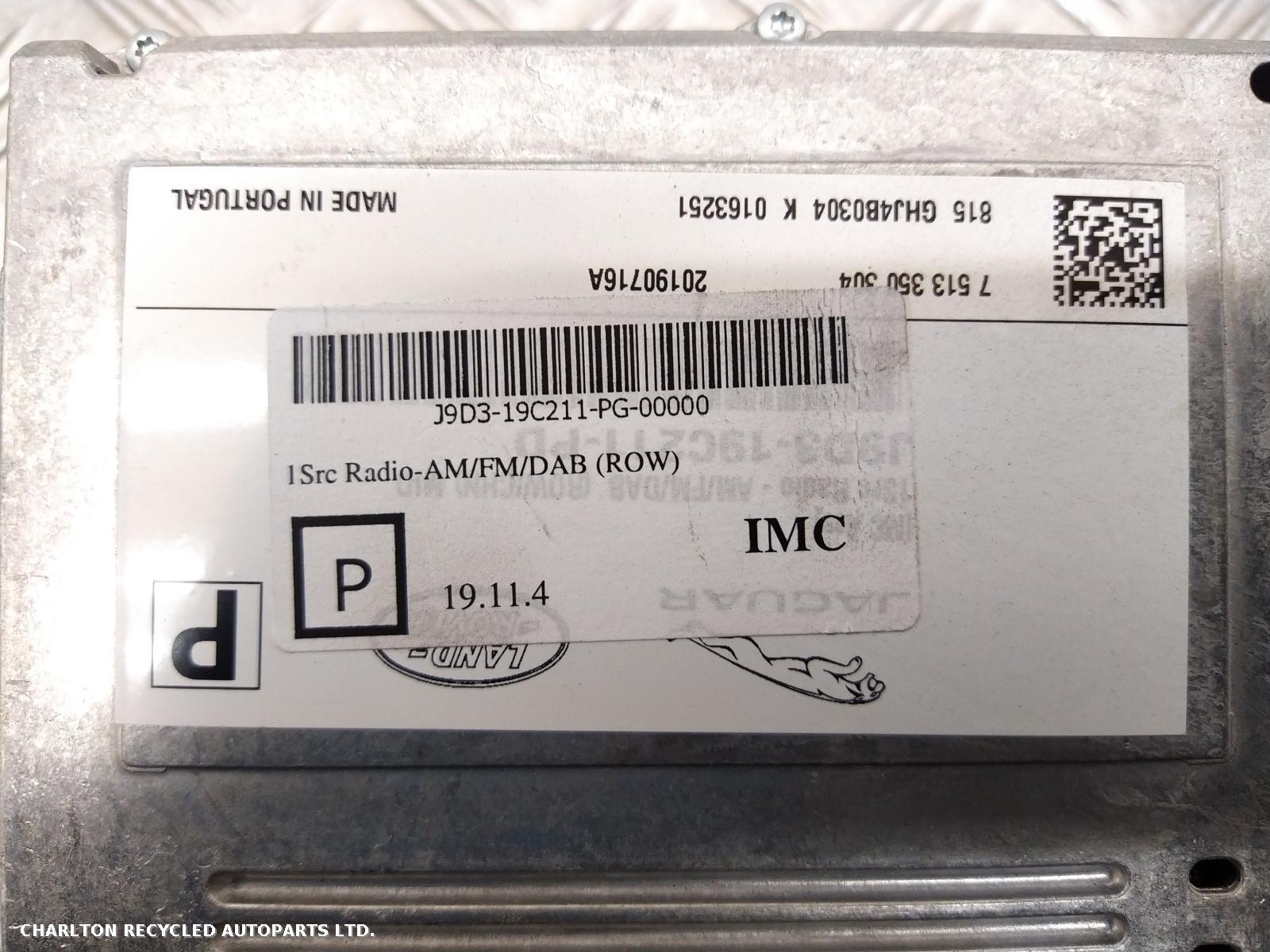 View Auto part A/V Equipment LAND ROVER RANGE ROVER VELAR 2019