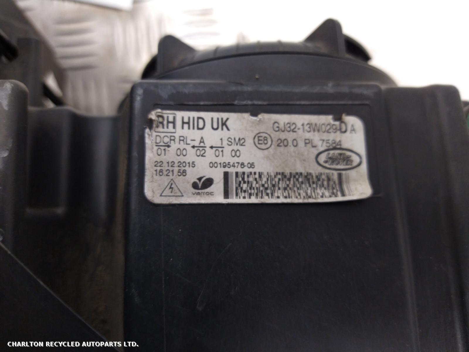View Auto part R Headlamp LAND ROVER RANGE ROVER EVOQUE 2016