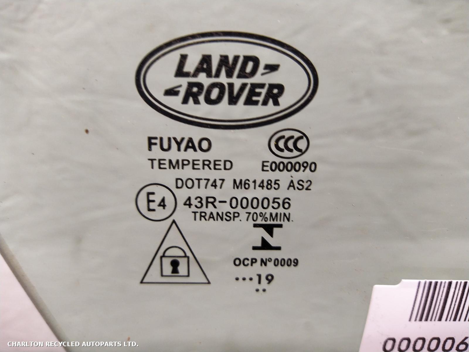 2019 LAND ROVER RANGE ROVER VELAR RF Door Window View Auto part RF Door Window LAND ROVER RANGE ROVER VELAR 2019