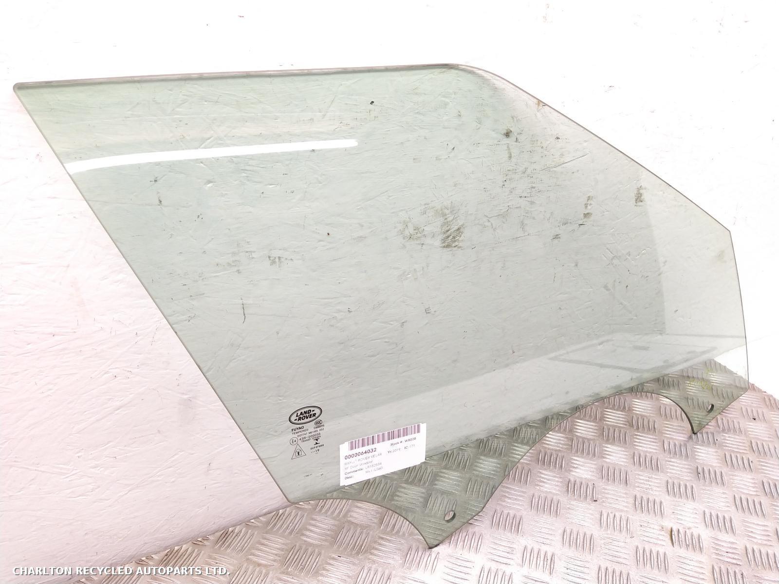 2019 LAND ROVER RANGE ROVER VELAR RF Door Window View Auto part RF Door Window LAND ROVER RANGE ROVER VELAR 2019