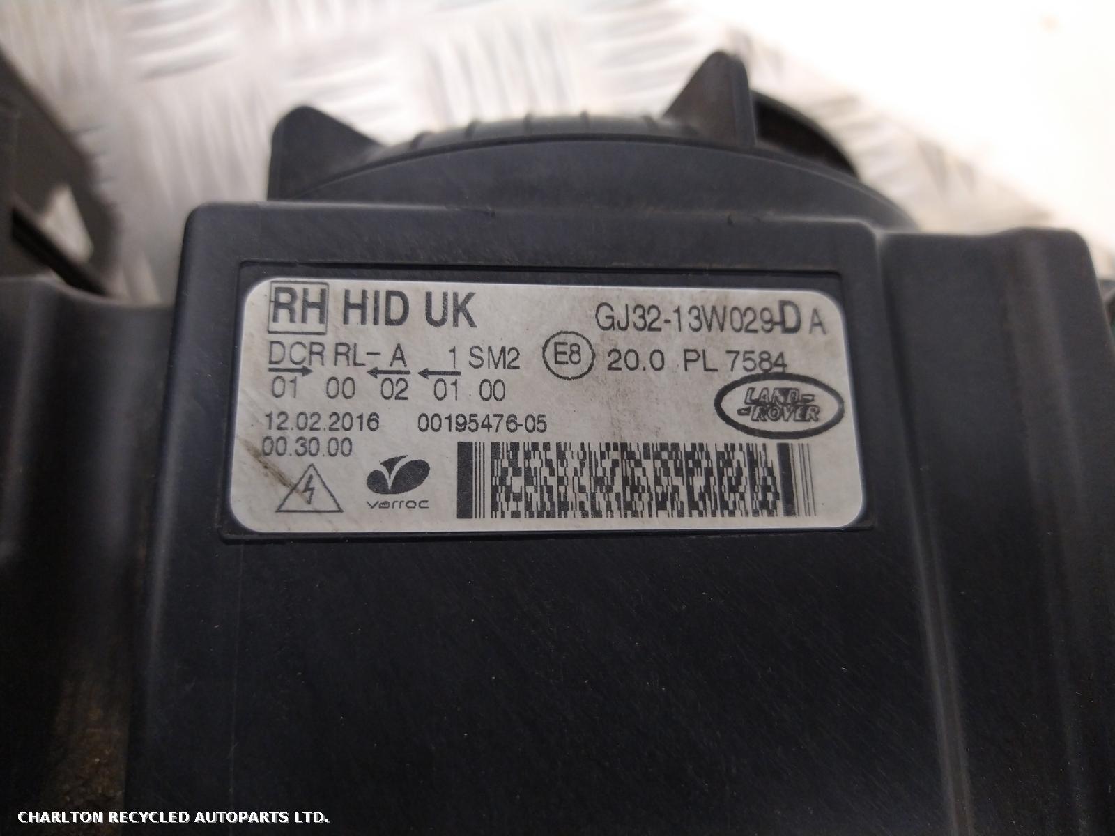 View Auto part R Headlamp LAND ROVER RANGE ROVER EVOQUE 2016